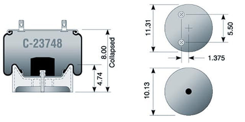 Dayton Parts C-23748 Air Spring - Rolling Lobe