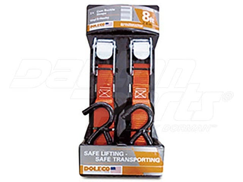 Dayton Parts DC38000001 Ratchet Buckle Strap Assembly With Vinyl-S Hooks - 1 In. X 8 Ft.