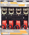 Dayton Parts DC38000015 Ratchet Strap Assembly With Vinyl S-Hooks - 1 In. X 6 Ft.