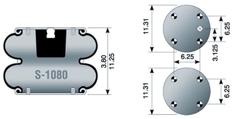 Dayton Parts S-1080 Air Spring - Rolling Lobe