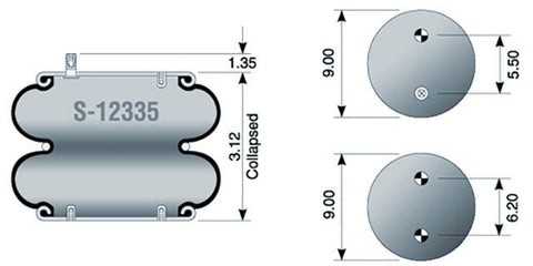 Dayton Parts S-12335 Air Spring - Rolling Lobe