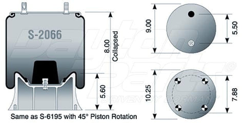 Dayton Parts S-2066 Air Spring - Rolling Lobe