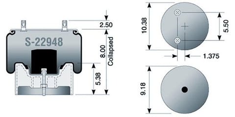 Dayton Parts S-22948 Air Spring - Rolling Lobe