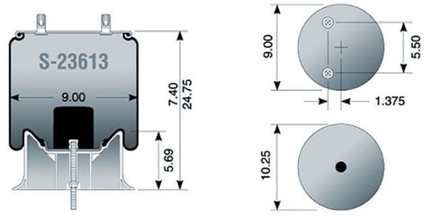 Dayton Parts S-23613 Air Spring - Rolling Lobe