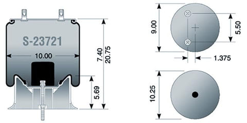 Dayton Parts S-23721 Air Spring - Rolling Lobe