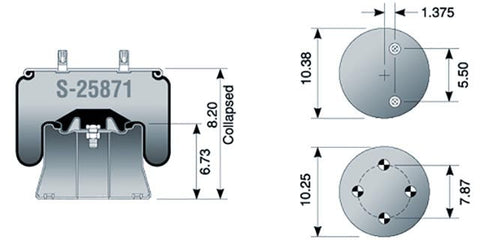 Dayton Parts S-25871 Air Spring - Rolling Lobe